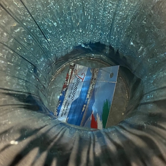 Murano Cobalt Blue Colorful Contemporary Heavy Thick Glass Vase Home Decor New - Picture 2 of 4